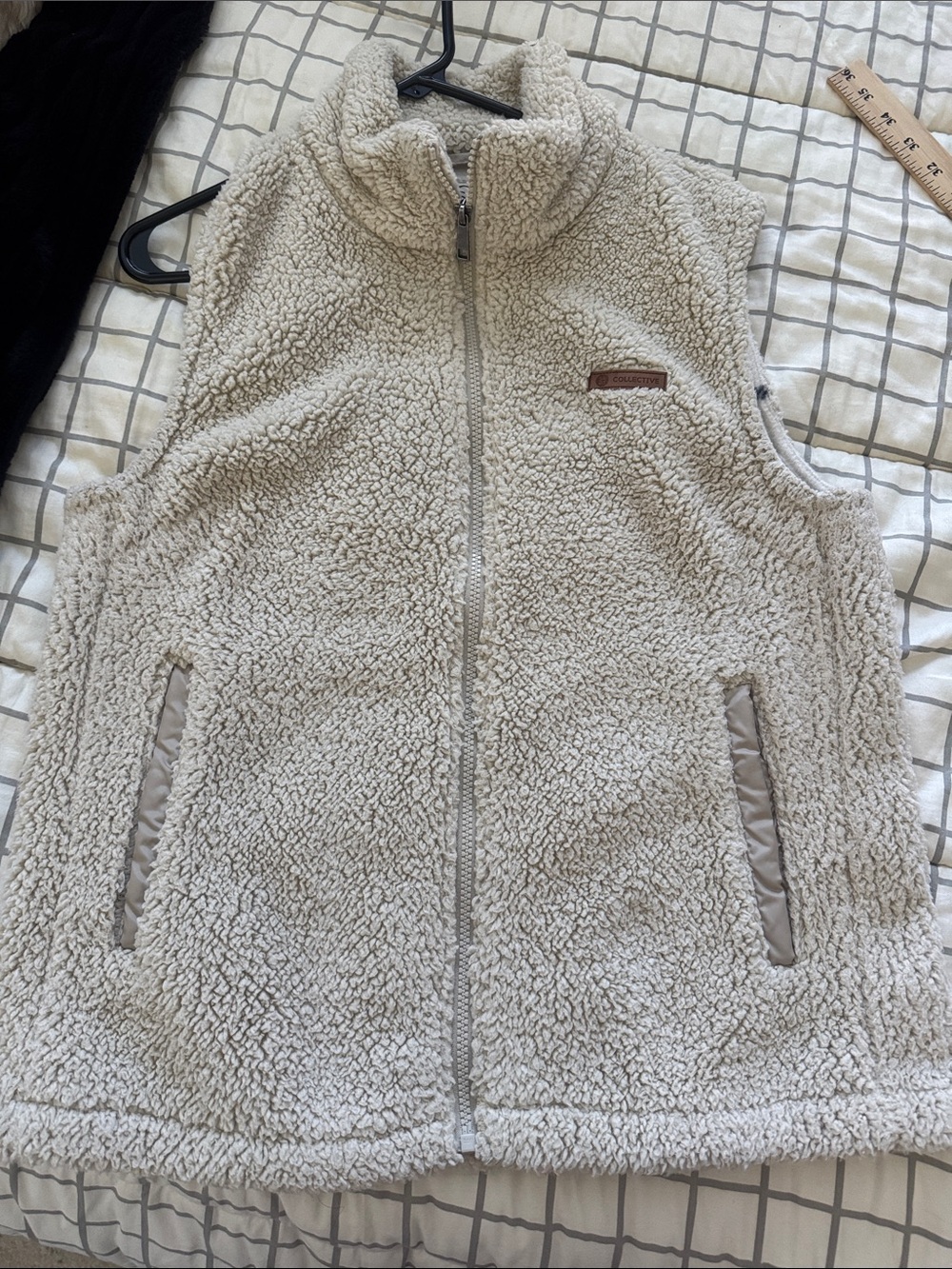 Sherpa Zip-Front Vest in Cream - Cozy Layering Vest- NWOT